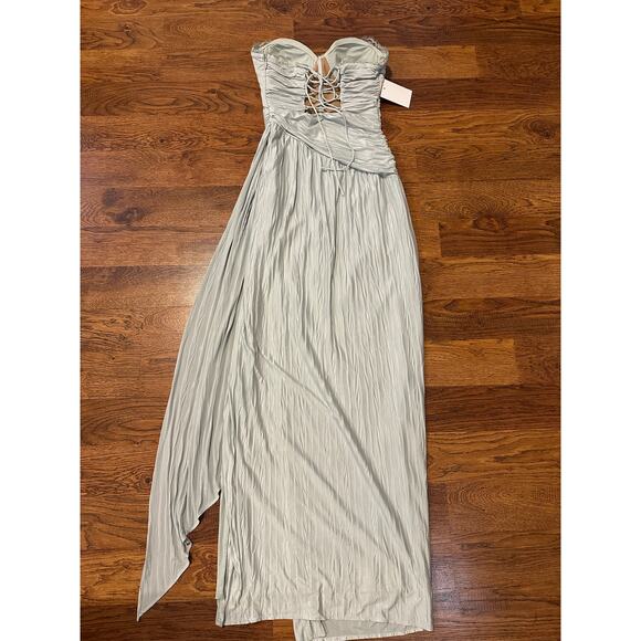 Jluxlabel Women’s Roe Drape Strapless Maxi Dress Light Green Size Small NWT - Picture 4 of 11